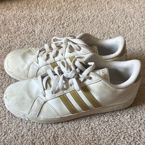 Adidas superstar samba low gold white shoes women’s